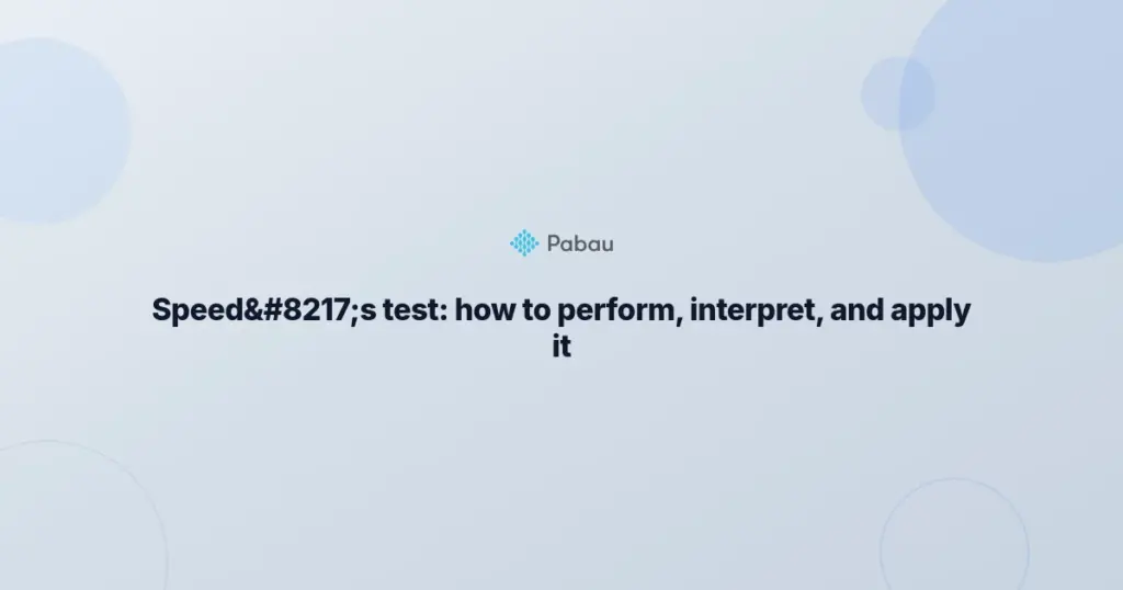 Speeds Test