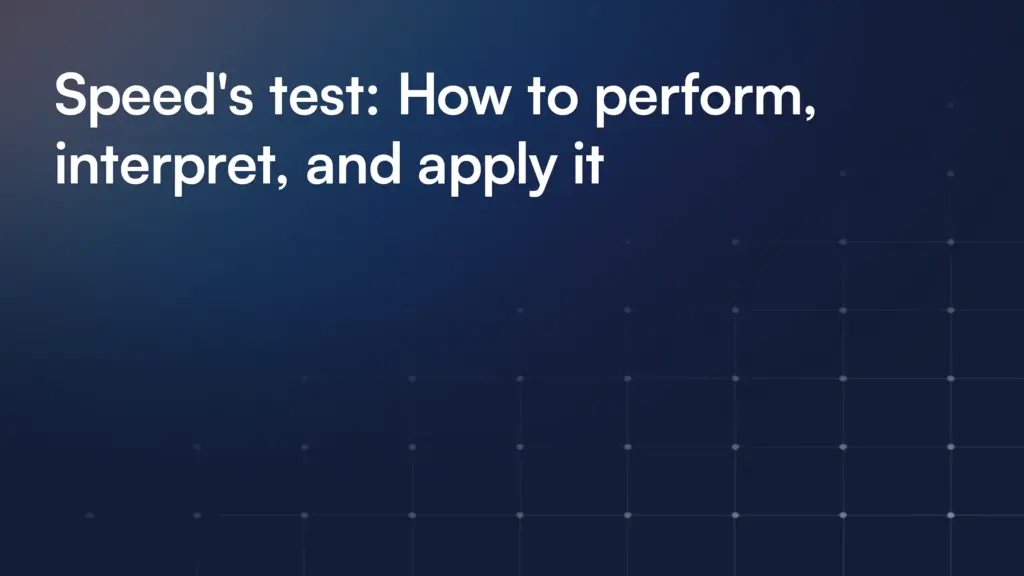 Speed's test: How to perform, interpret, and apply it