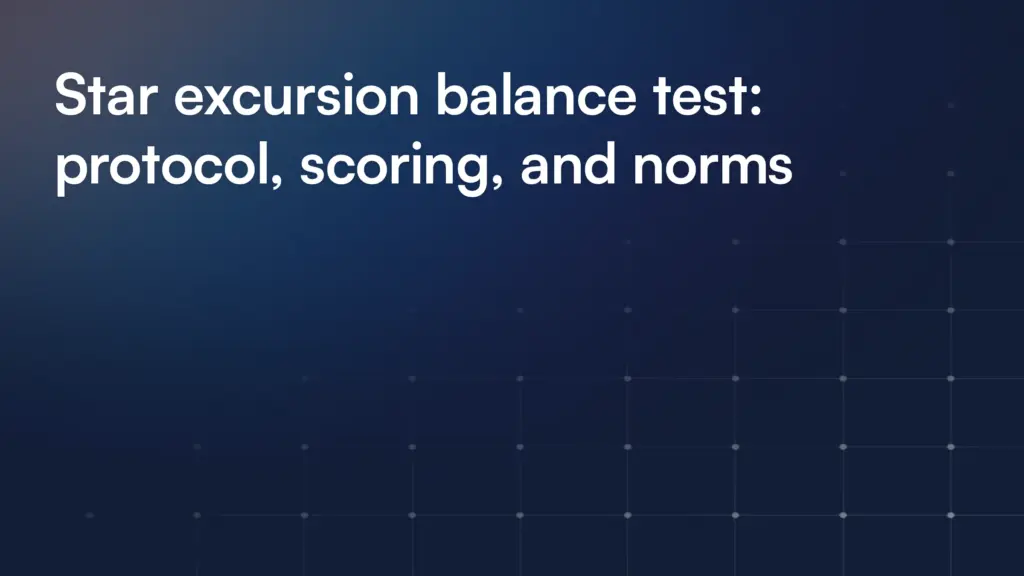 Star excursion balance test: protocol, scoring, and norms