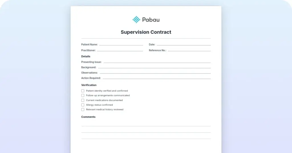 Supervision contract template download preview