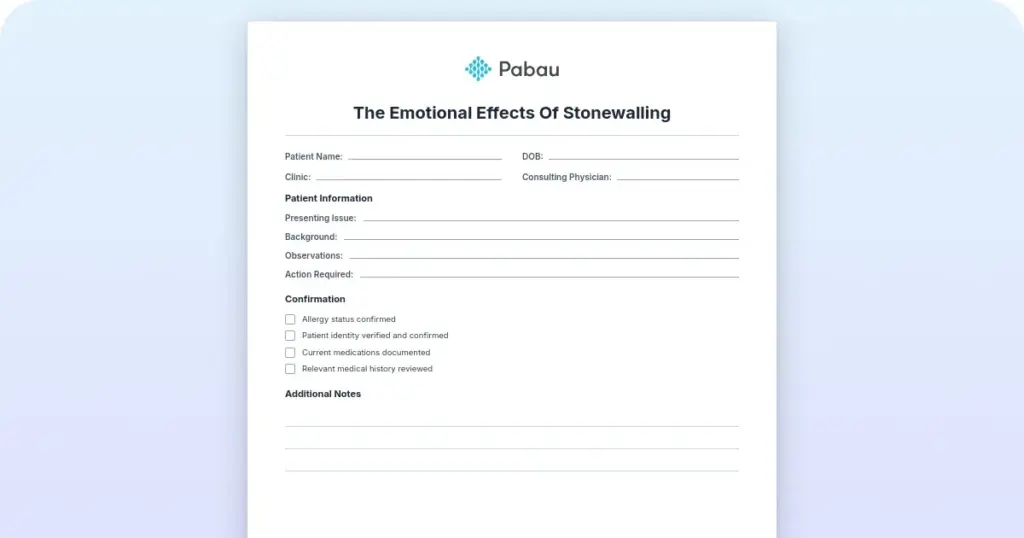 The emotional effects of stonewalling preview from Pabau