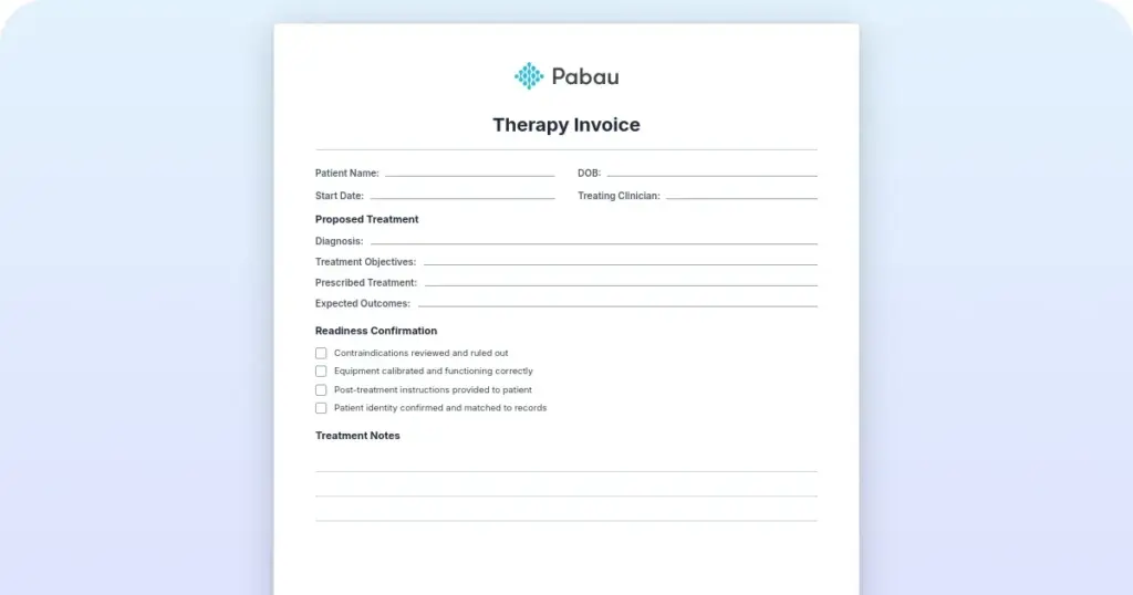 Therapy invoice template: Required fields and how to fill it out preview from Pabau