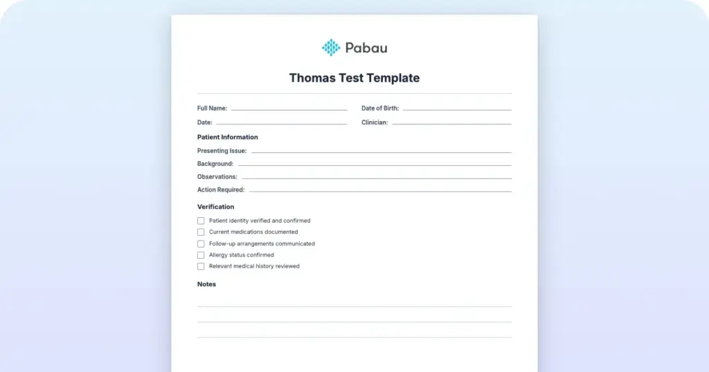 Thomas Test Template
