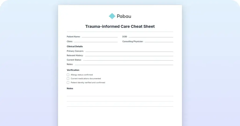 Trauma-informed care cheat sheet: SAMHSA's 6 principles preview from Pabau