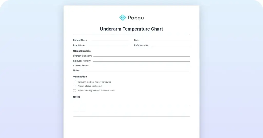 Underarm temperature chart: Normal ranges and fever thresholds by age preview from Pabau