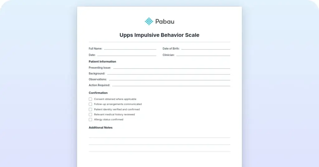 UPPS impulsive behavior scale: Subscales, scoring, and clinical use preview from Pabau