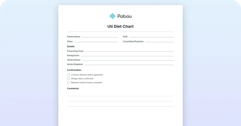 UTI diet chart: Foods to eat and avoid preview from Pabau