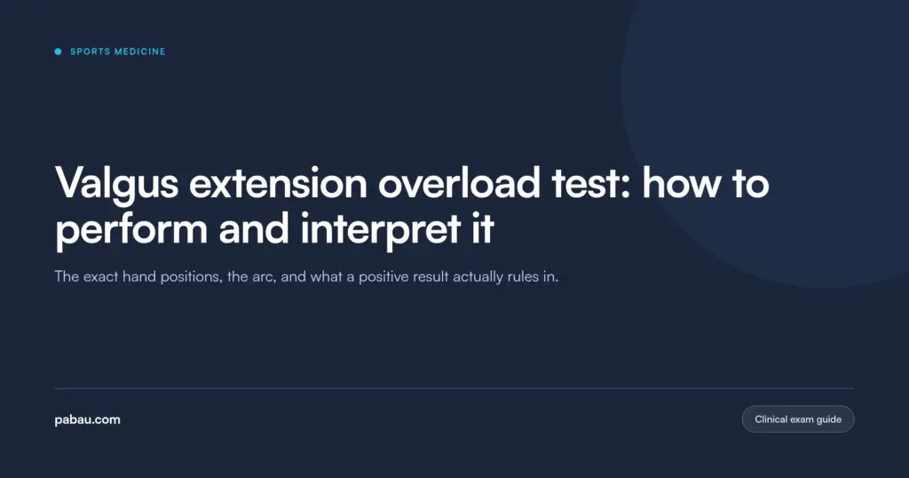 Pabau blog card: valgus extension overload test, how to perform and interpret it