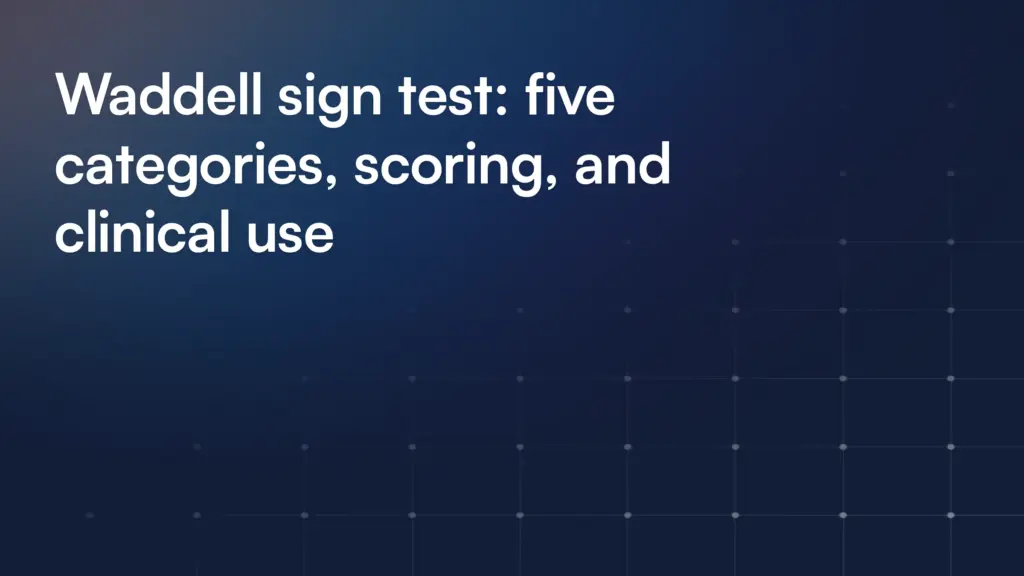 Waddell sign test: five categories, scoring, and clinical use