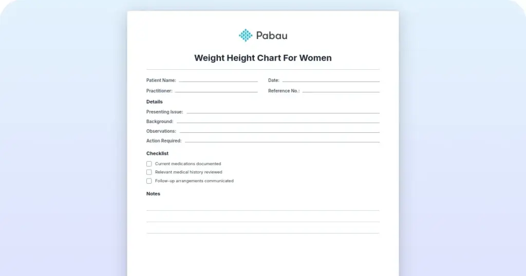 Weight height chart for women: Healthy ranges preview from Pabau