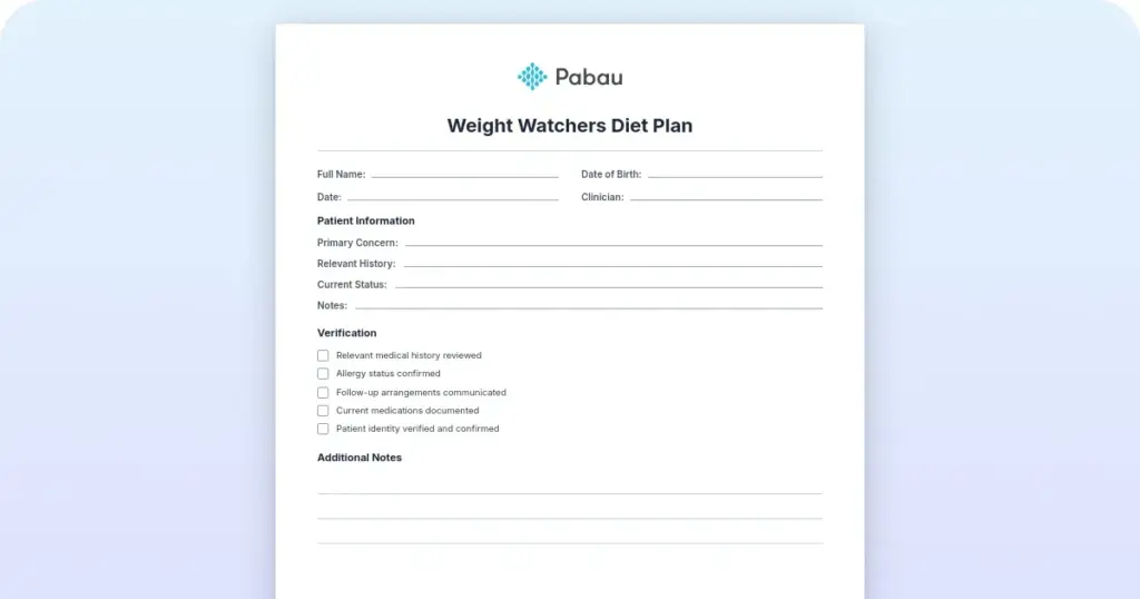 Weight Watchers diet plan: 7-day meal guide and template preview from Pabau
