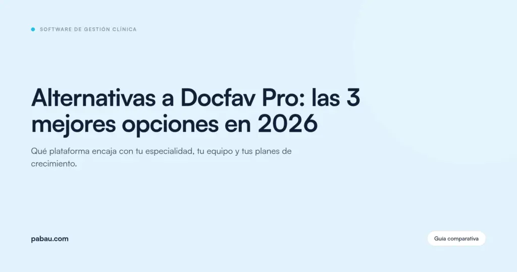 Tarjeta del blog de Pabau: Alternativas a Docfav Pro, las 3 mejores opciones en 2026
