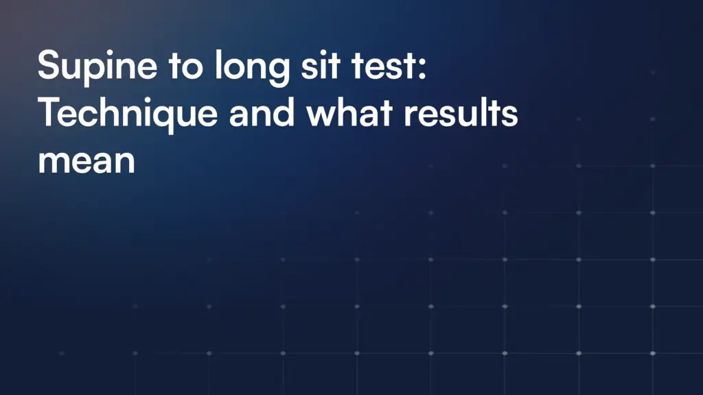 Supine to long sit test: Technique and what results mean