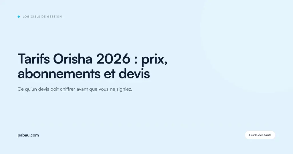 Carte du blog Pabau : Tarifs Orisha 2026 : prix, abonnements et devis