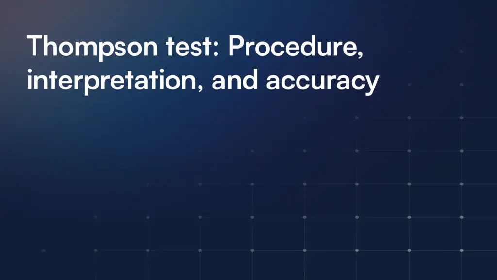 Thompson test: Procedure, interpretation, and accuracy